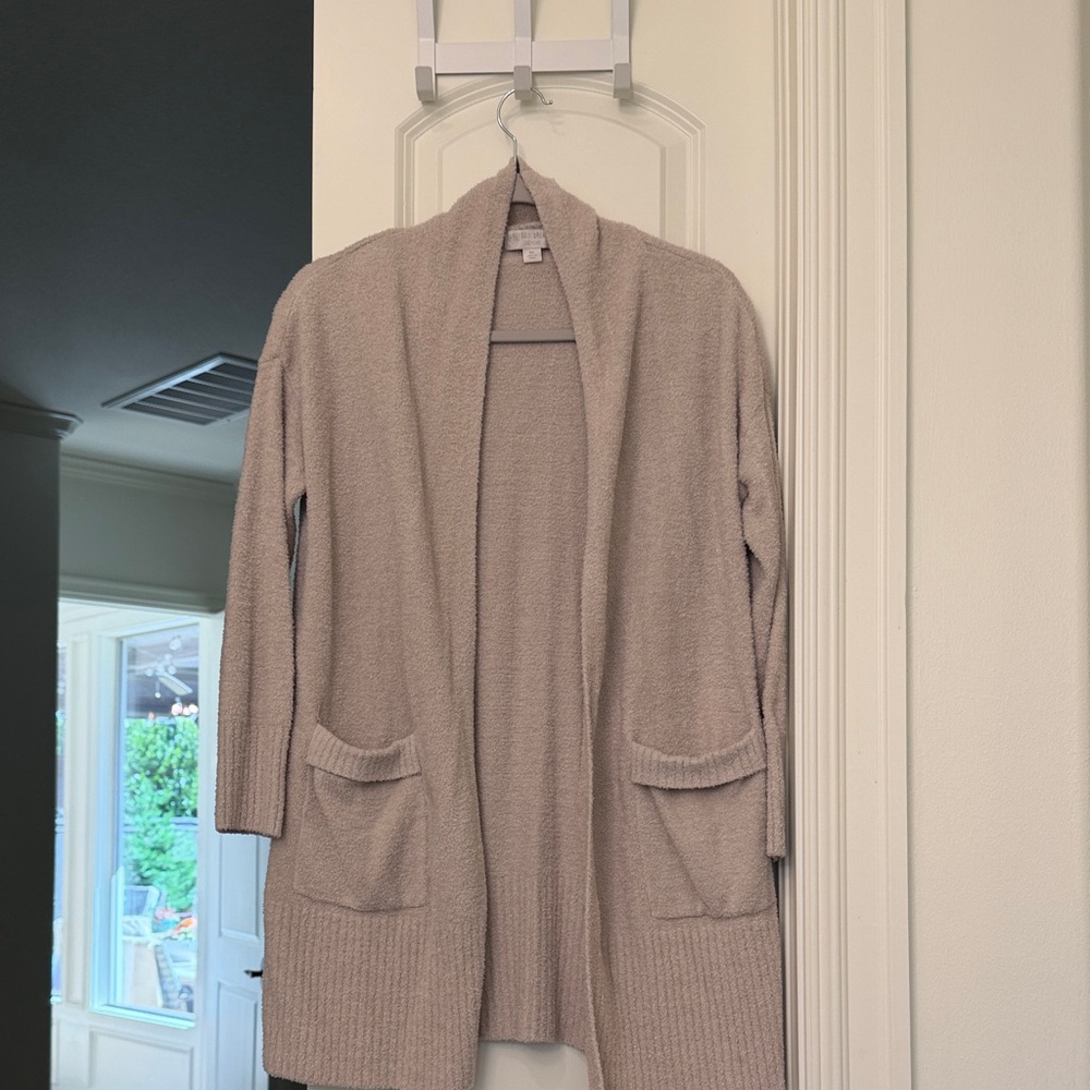 Barefoot Dreams Tan Open-Front Cardigan